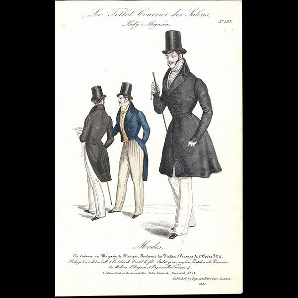 Le Follet, Courrier des Salons, 7 gravures de mode masculine (1832)