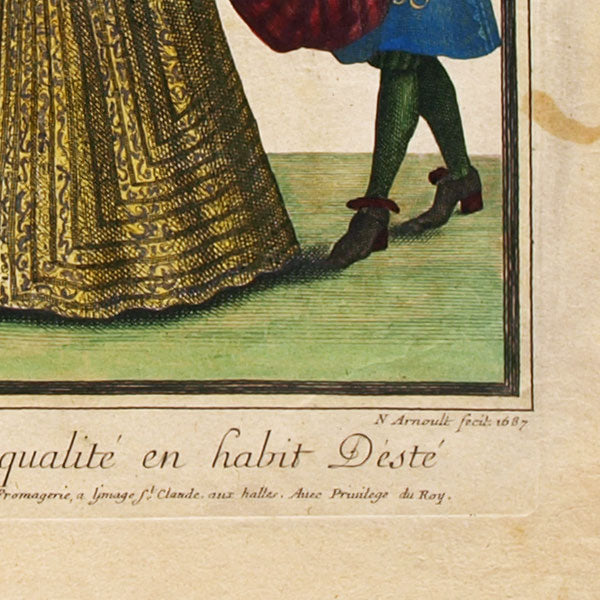 Femme de qualité en habit D'esté, gravure d'Arnoult (1687)