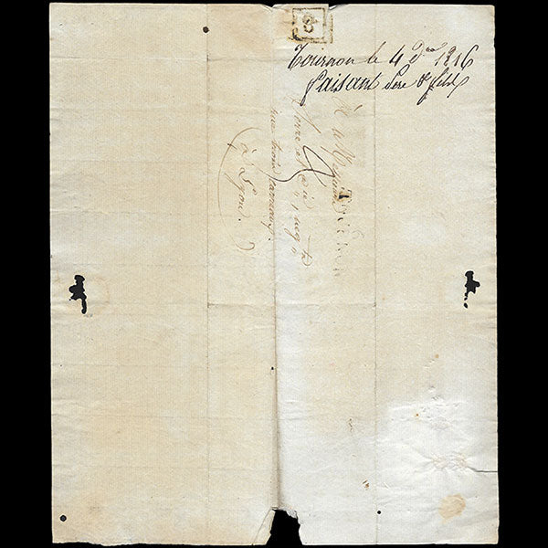 Serre et cie - Correspondance avec échantillons adressée au négociant en tissus par Faisant (1816)