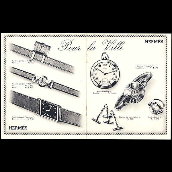 Hermès, catalogue d'horlogerie (circa 1935)