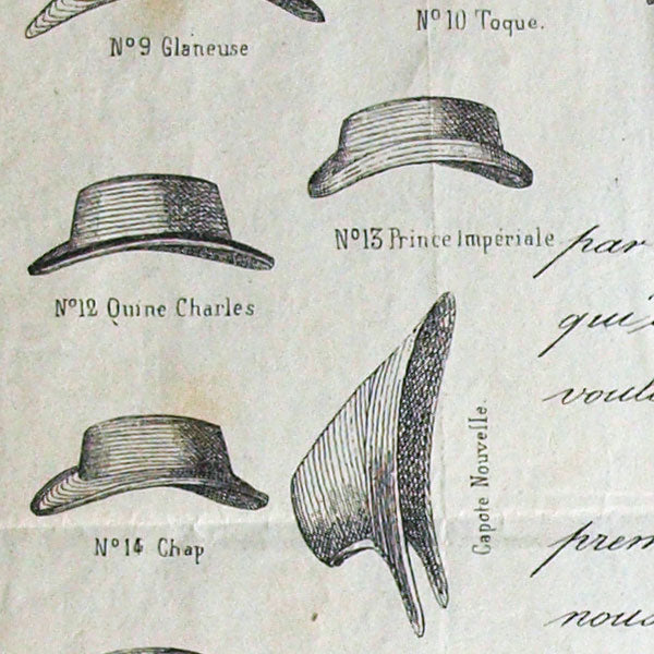 Lettre de la maison de chapeaux Garbominy, 21 rue du Caire ancien à Paris (1864)