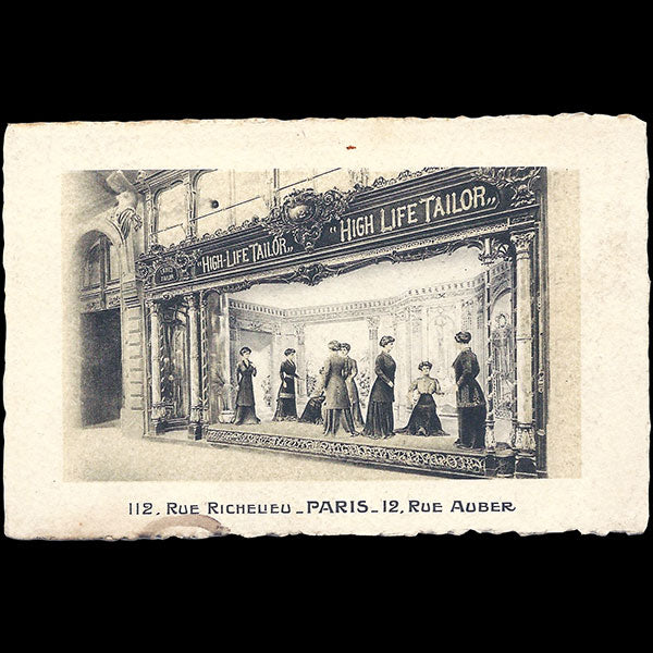 Carte de High Life Tailor, 112 rue de Richelieu à Paris (circa 1905-1910)