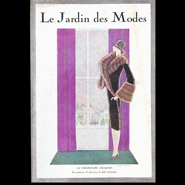 Le Jardin des Modes, n°89, 15 décembre 1926, couverture de Carlos Saenz de Tejada