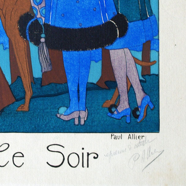 Le Soir et le Matin, paire d'épreuves d'artiste au pochoir de Paul Allier (circa 1925)