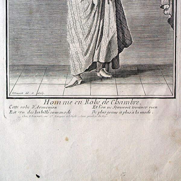 Homme en Robe de Chambre, gravure de Nicolas Bonnart (circa 1680)