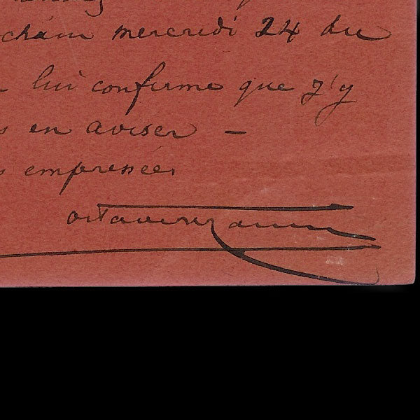 Uzanne - Carte de correspondance autographe signée du 18 août 1904