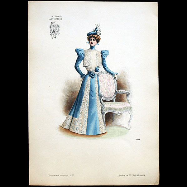 Barroin - Toilette faite pour Miss L. R., gravure de La Mode Artistique (1896)