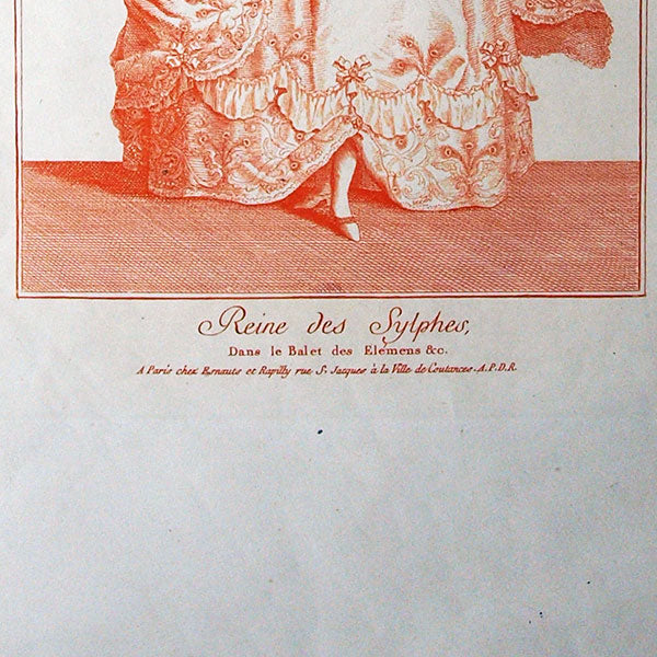 Gallerie des Modes et Costumes Français, bb 155, Reine des Sylphes (1779), copie postérieure du XXème siècle