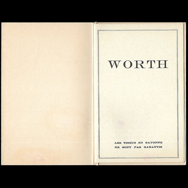 Worth - Carnet de défilé, circa 1935