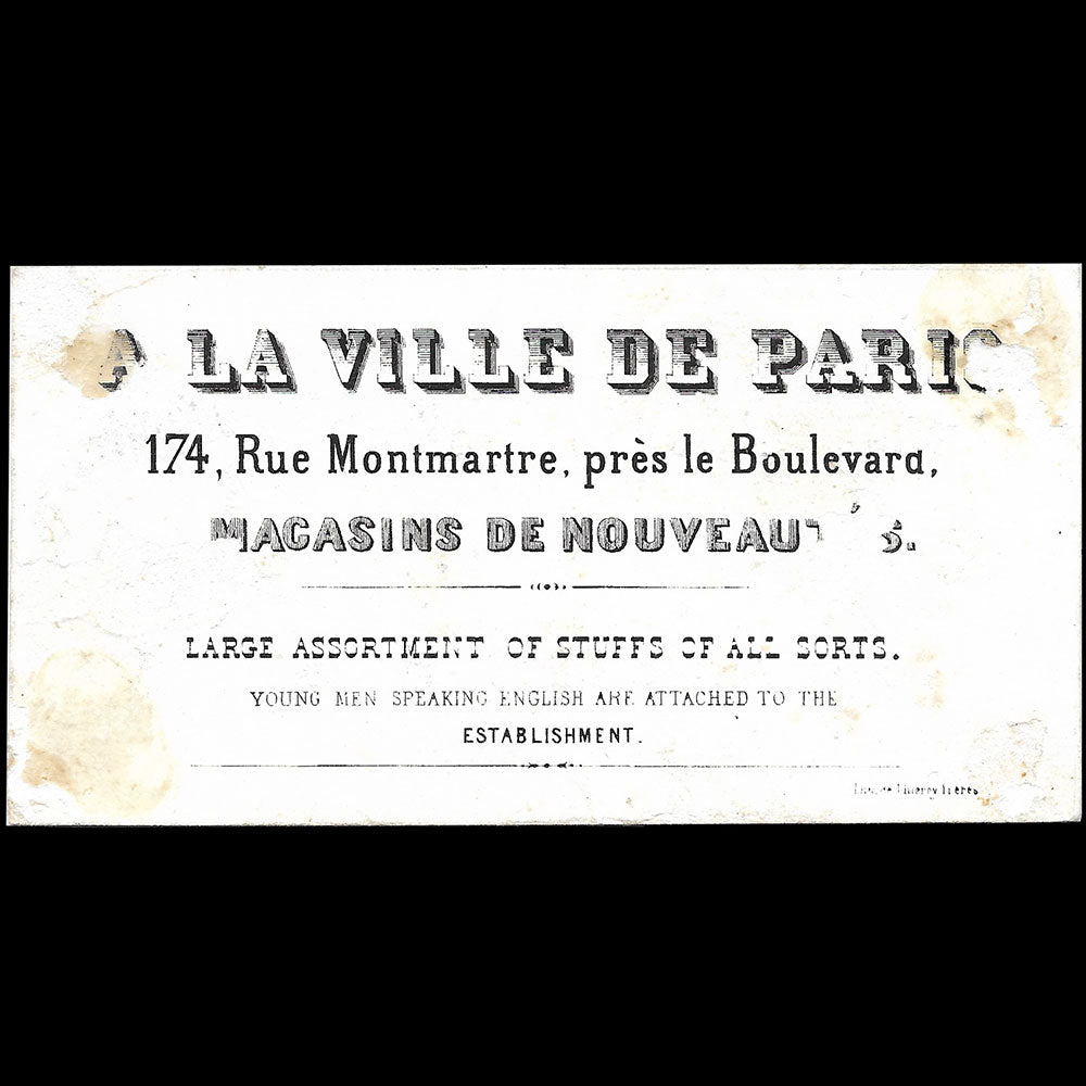 A la Ville de Paris - Nouveaux Salons ouverts le 3 avril 1843