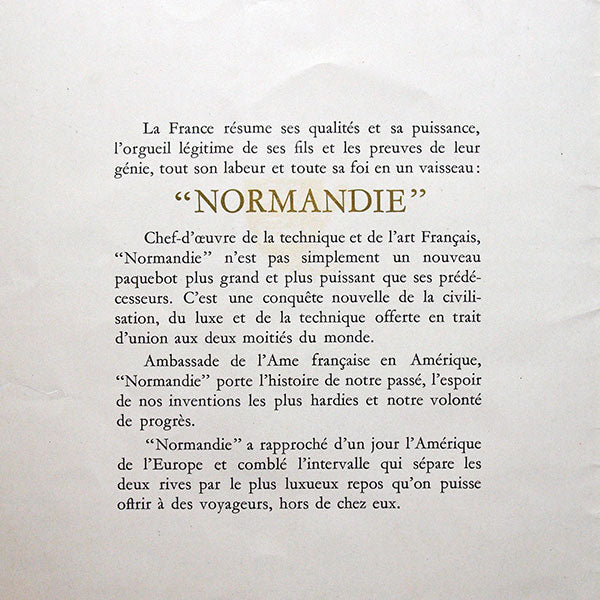 Paul Iribe - Compagnie Générale Transatlantique, Paquebot Normandie (1935)