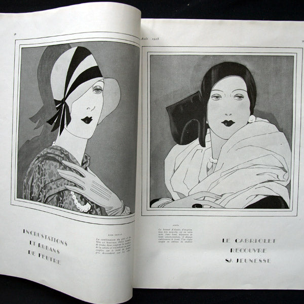 Vogue France (1er aout 1928), couverture de Pierre Brissaud