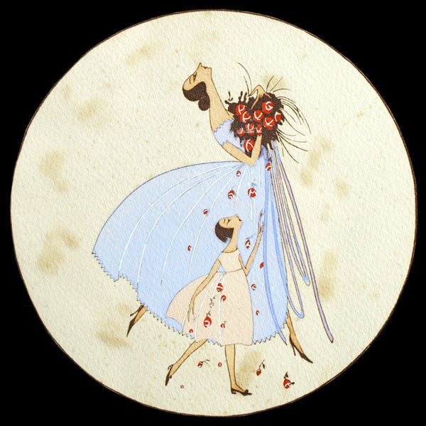 Jeanne Lanvin, pochoir provenant d'une invitation à une présentation de modèles pour le Printemps-Eté (circa 1925)