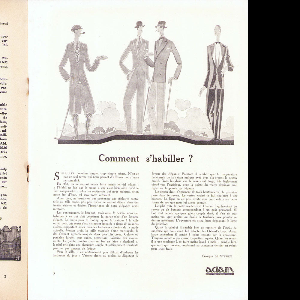 Adam, la revue de l'homme (novembre 1926)