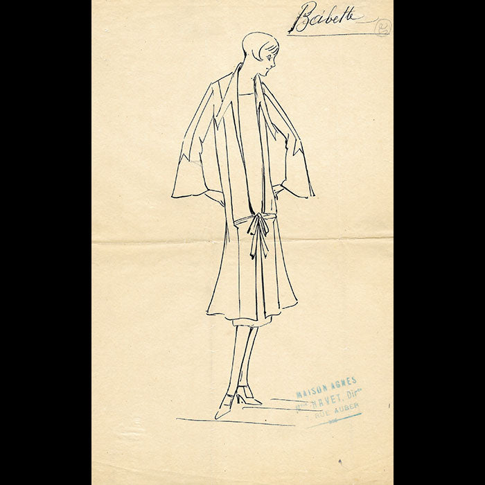 Agnès - Babette dessin d'une robe (circa 1920)