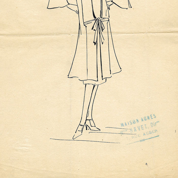 Agnès - Babette dessin d'une robe (circa 1920)