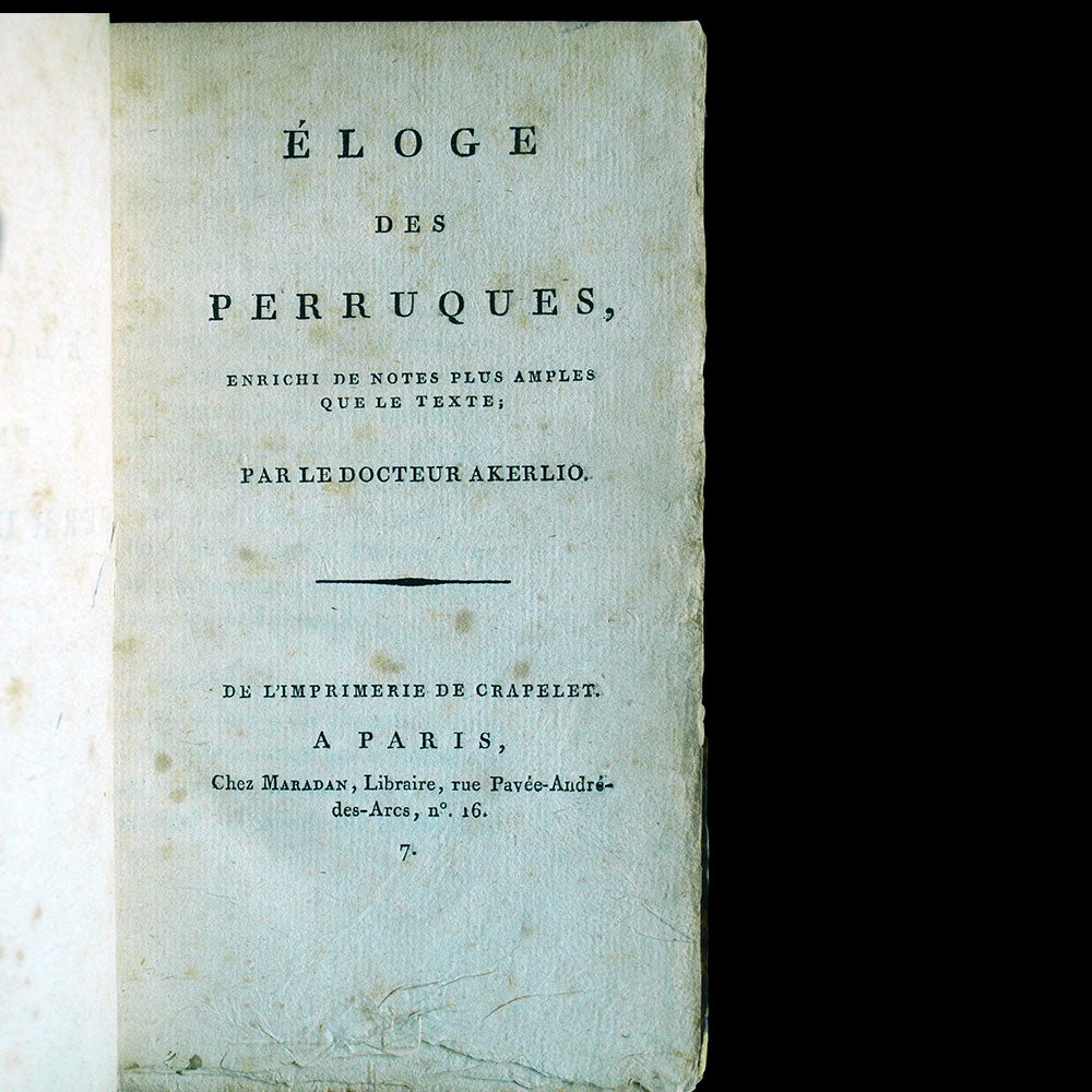 Akerlio - Eloge des Perruques (1799)