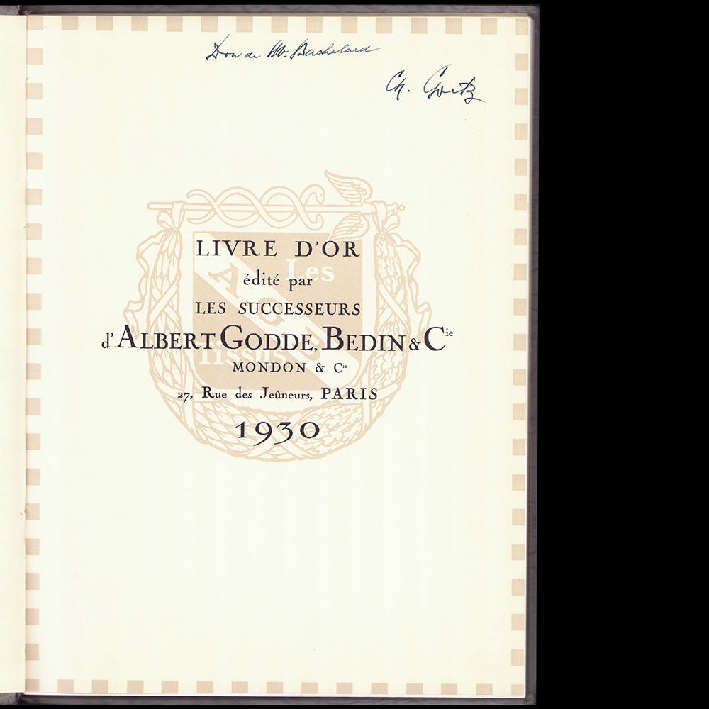 Livre d'or édité par les successeurs d'Albert Godde, Bedin et cie (1930)