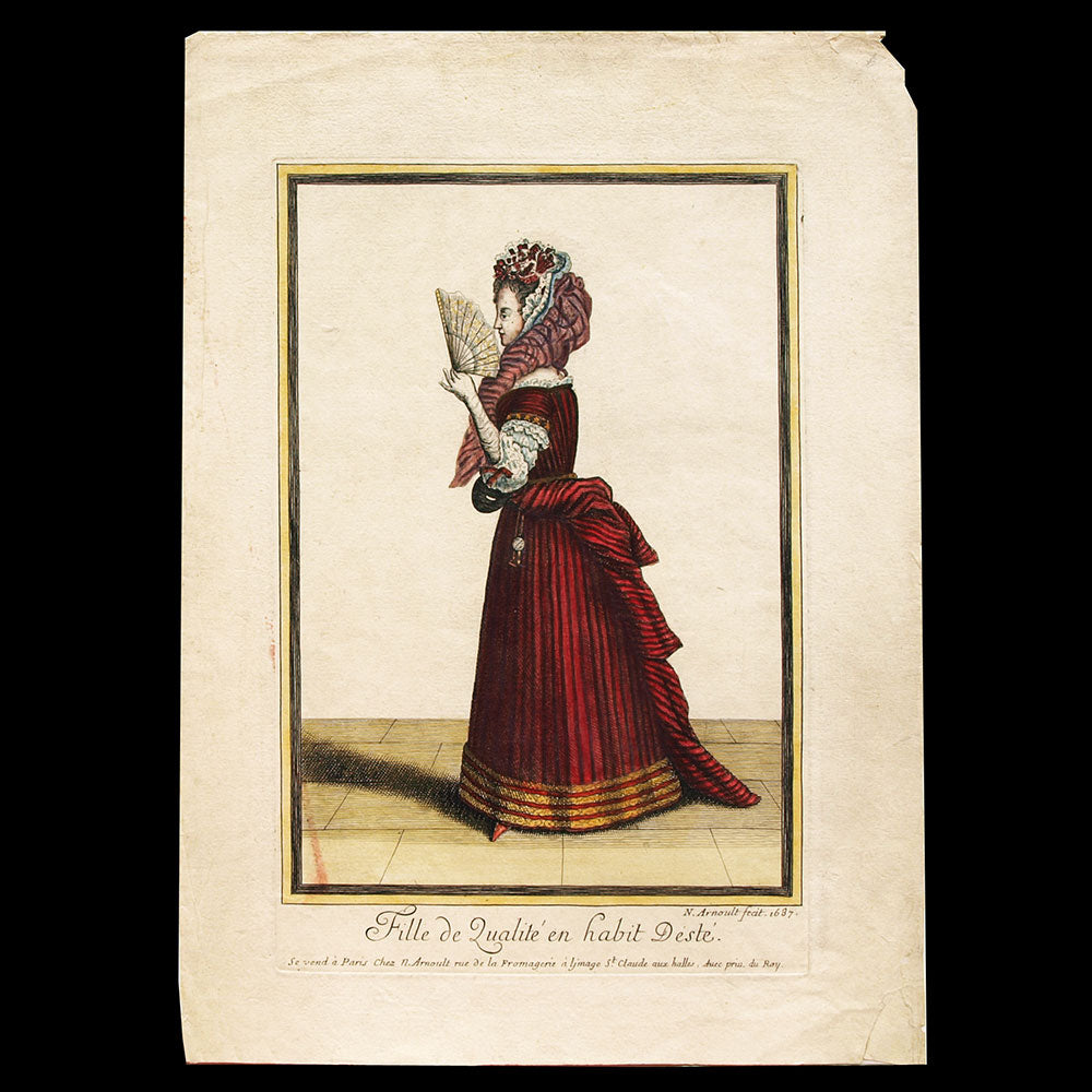 Fille de Qualité en habit D'esté, gravure d'Arnoult (1687)