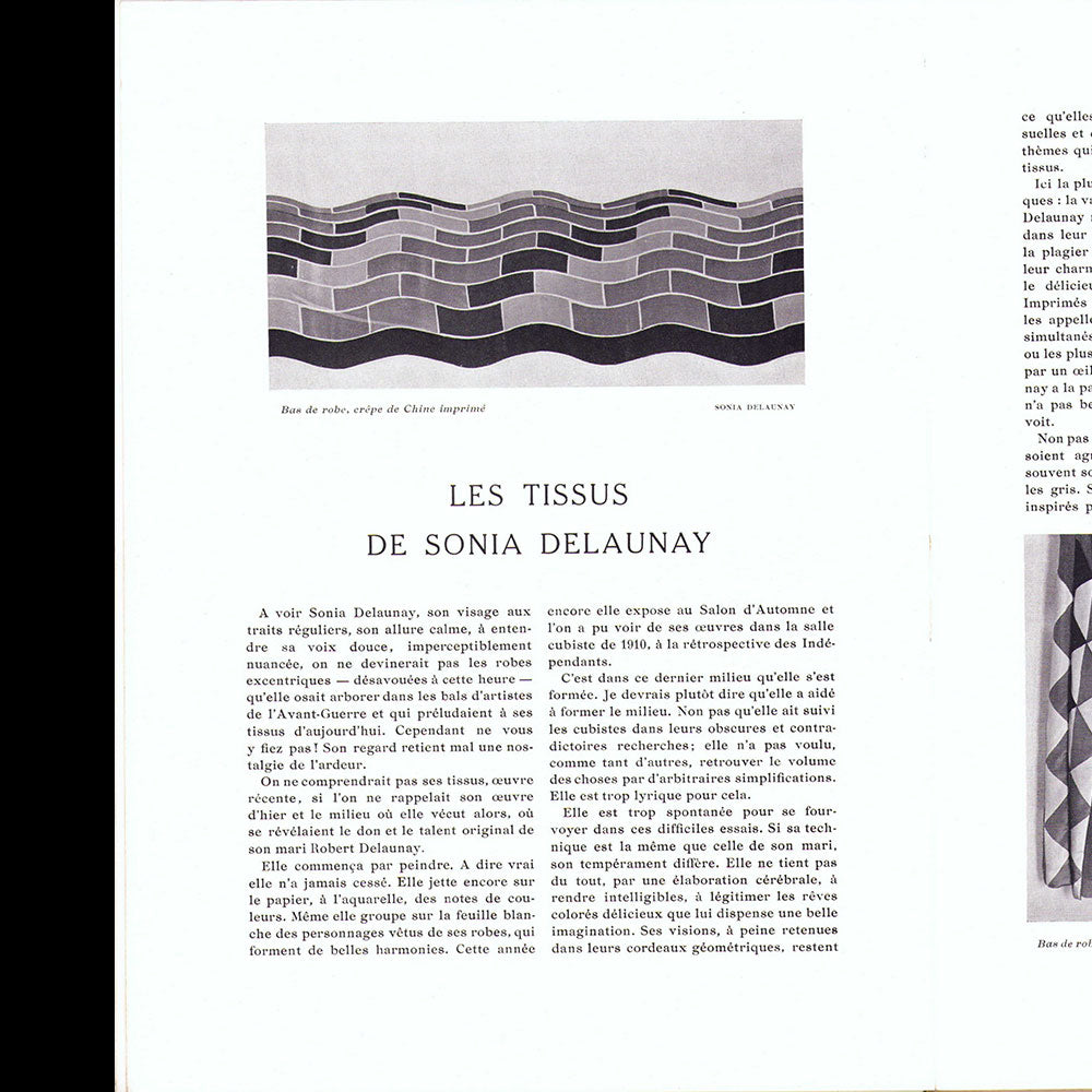 Art et décoration, Les tissus Delaunay (novembre 1926)