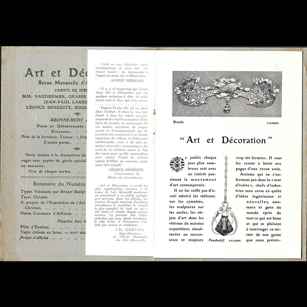 Art et décoration - Specimen au quart du format (1912)