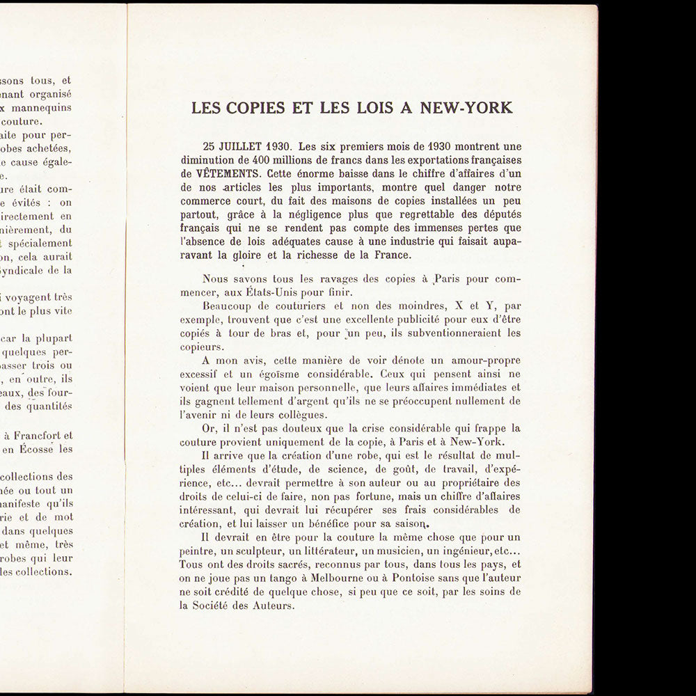 Georges Aubert - Les Maisons de Couture à New York (1930)