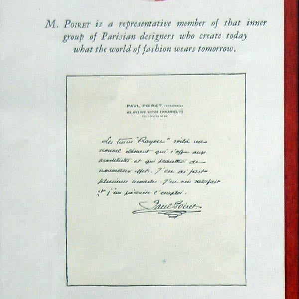 Paul Poiret employs Rayon to interpret the evening mode (1928)