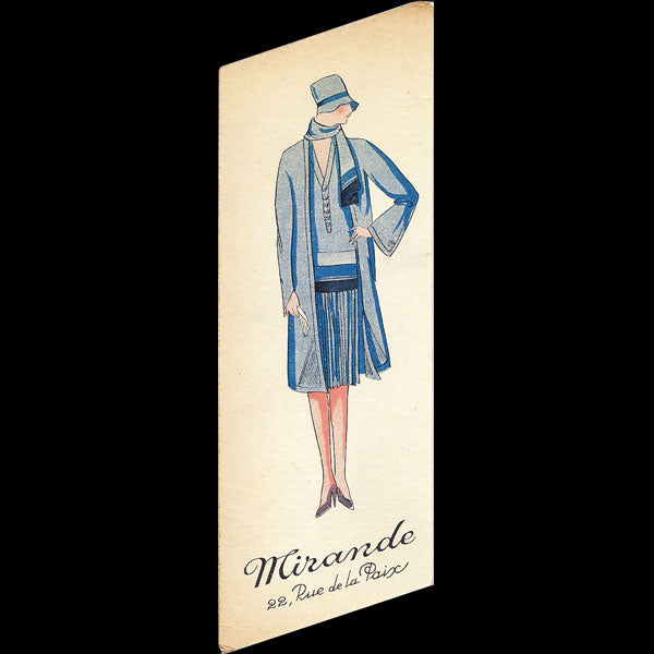 Marque page Mirande, 22 rue de la Paix à Paris (circa 1925)