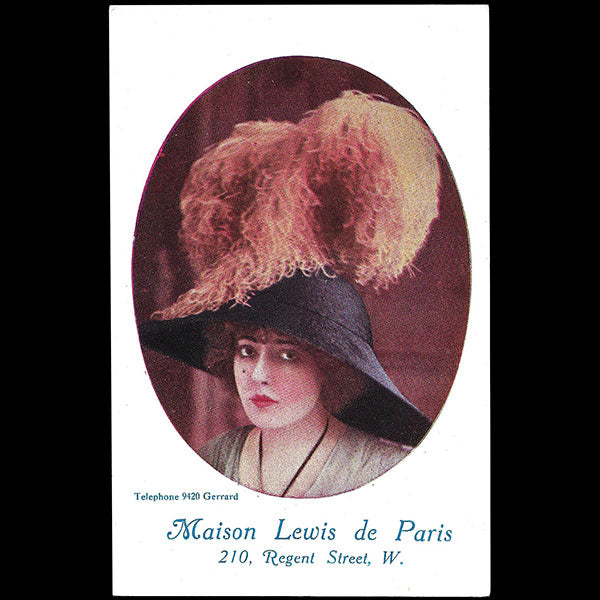 Lewis de Paris - Carte de la maison de chapeaux, 210 Regent Street à Londres (circa 1910)