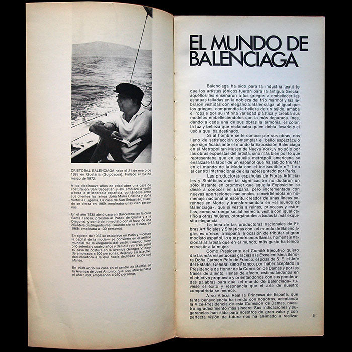 El Mundo de Balenciaga - Madrid (1974), couverture de Miro