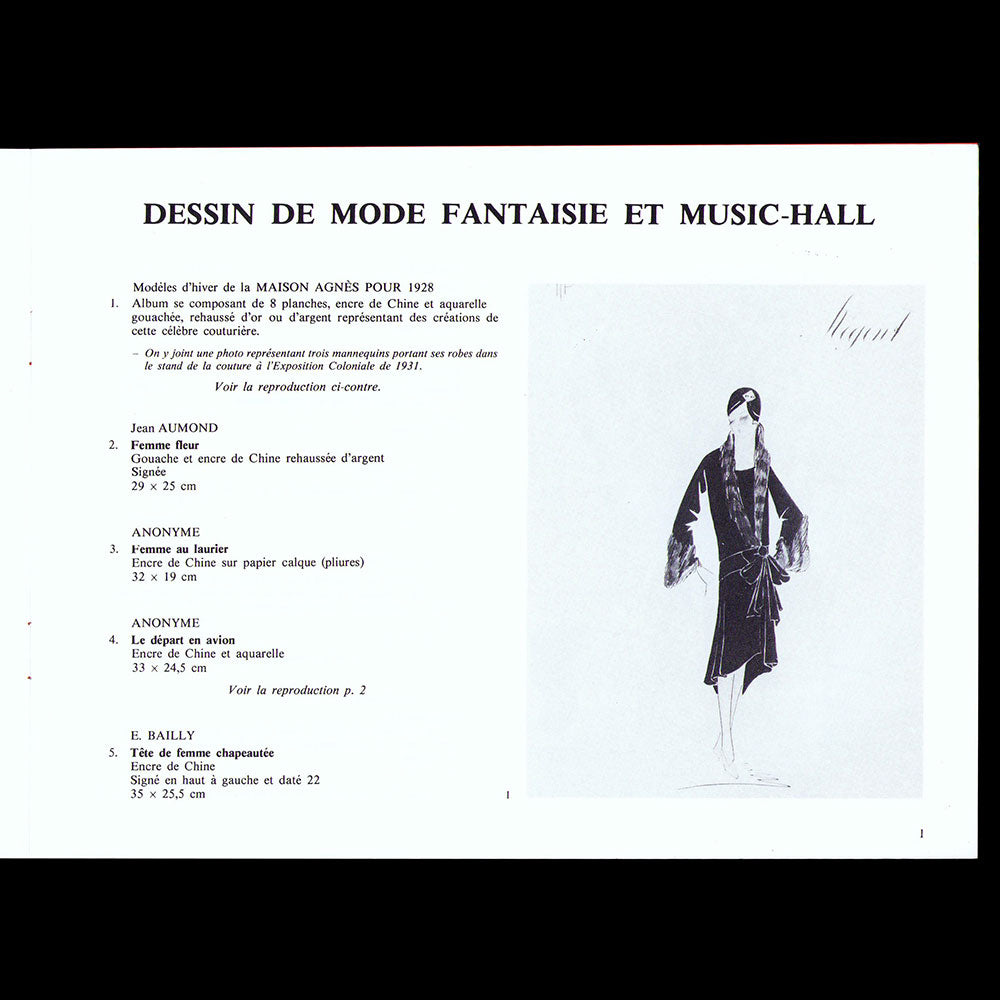 Boisgirard - Mode, Fantaisie, Music Hall, catalogue de vente de dessins (1986)