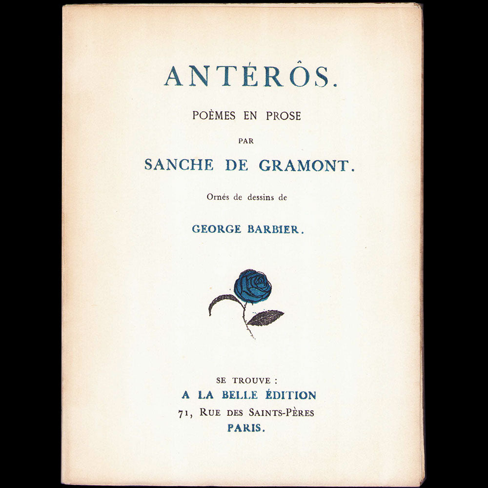 George Barbier - Antéros, Poèmes en prose de Sanche de Gramont (1913)