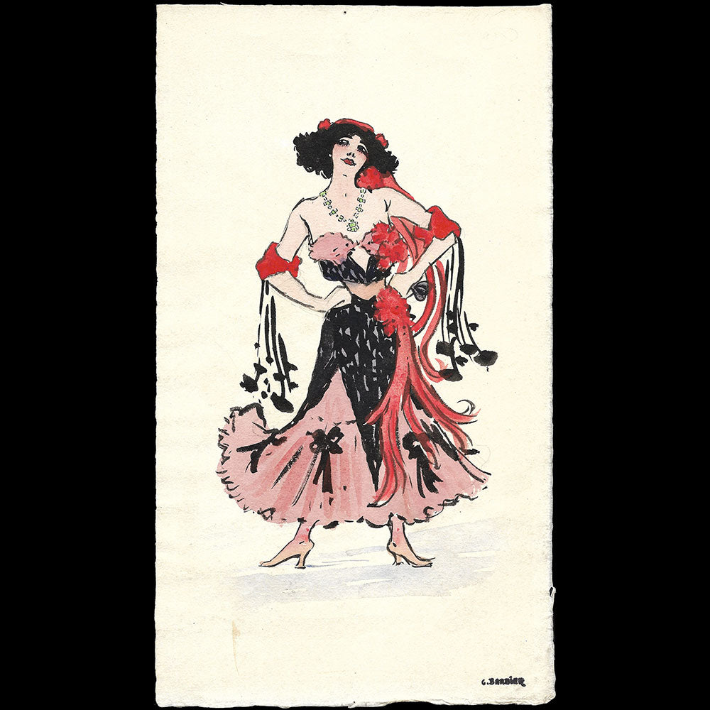 Barbier - La Chalapa : dessin double face de George Barbier (circa 1910-1920)