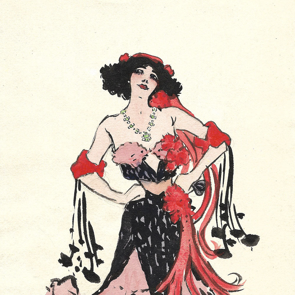 Barbier - La Chalapa : dessin double face de George Barbier (circa 1910-1920)