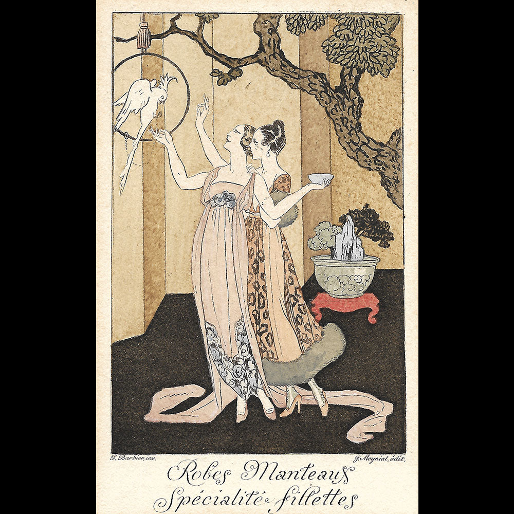 George Barbier - Carte pour une maison de couture parisienne (1919)