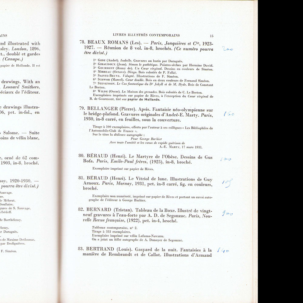 George Barbier - Catalogue de la bibliothèque de feu M. George Barbier (1932)