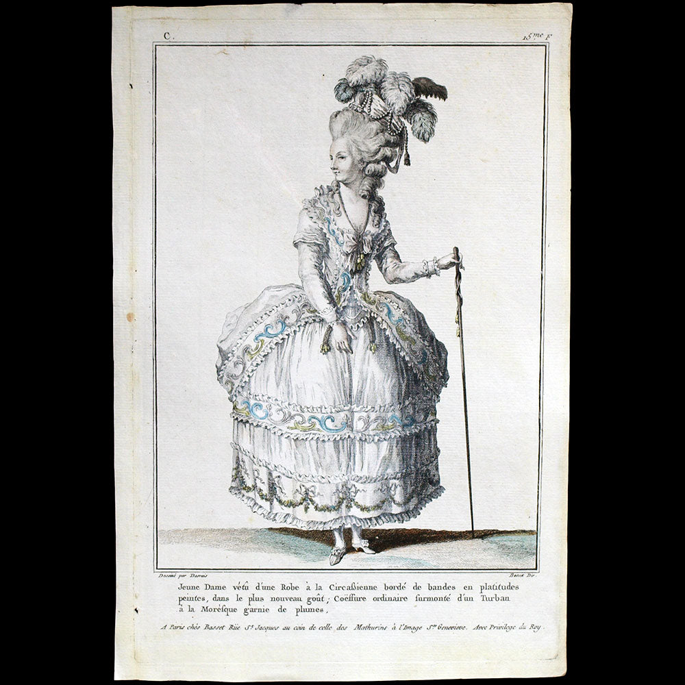 Basset - Robe à la Circasienne, 3ème cahier de la Collection d'habillements modernes et galants (1779)