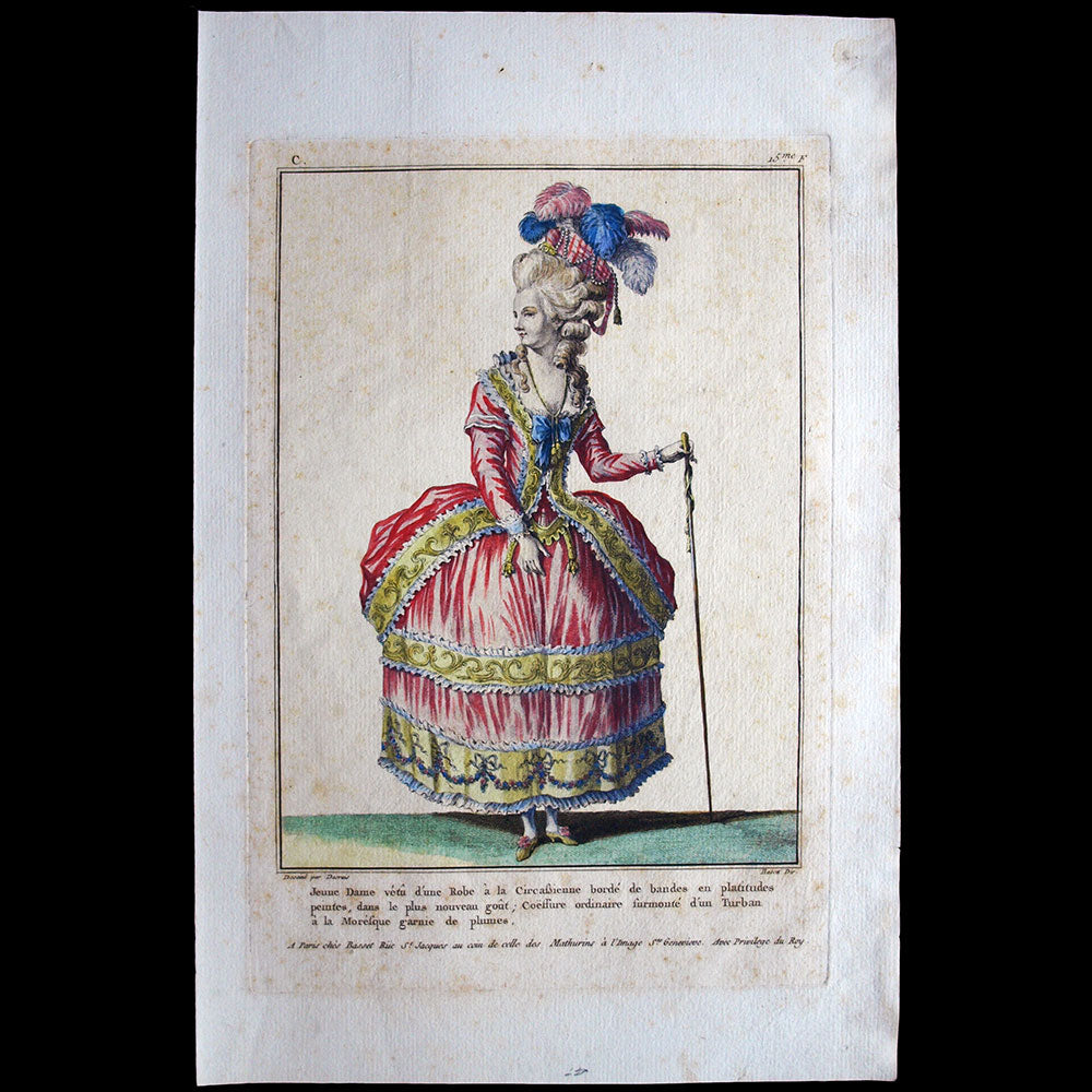 Basset - Robe à la Circasienne, 3ème cahier de la Collection d'habillements modernes et galants (1779)