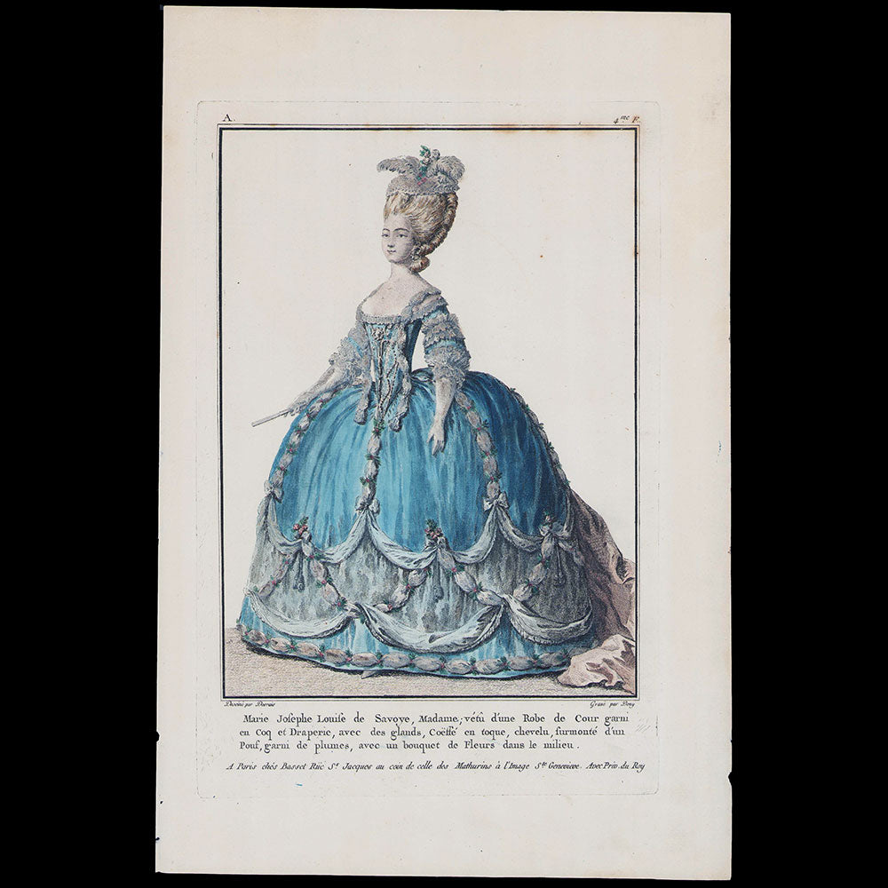 Basset - Marie Josephe Louise de Savoye, 1er cahier de la Collection d'habillements modernes et galants (1780)