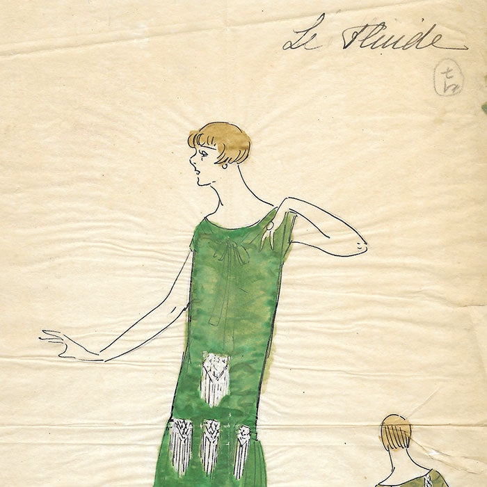 Bechoff - Le Fluide, dessin d'une robe (circa 1925)