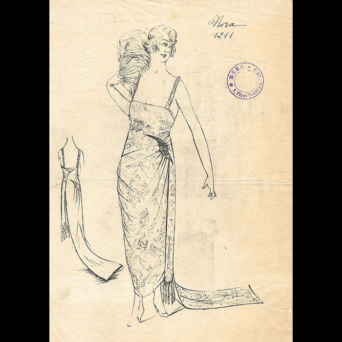 Beer - Nora, dessin d'une robe (circa 1920)