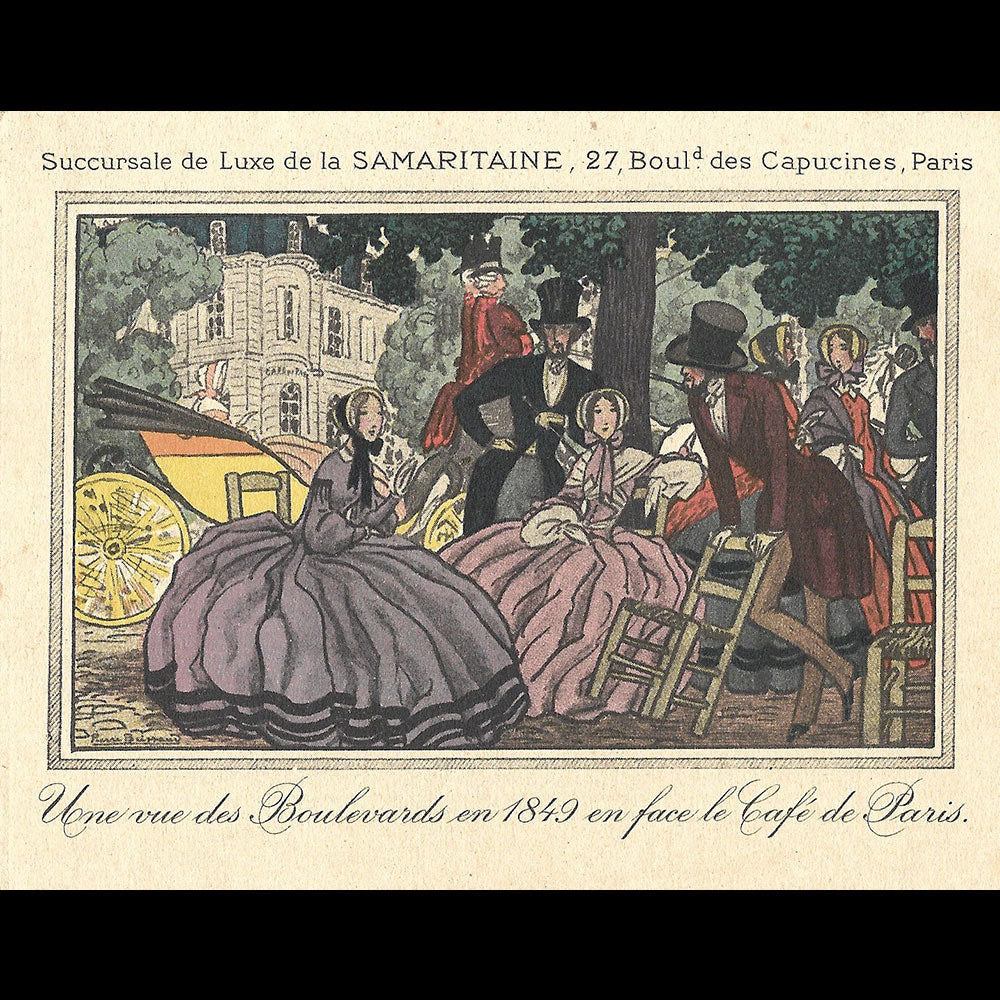 Succursale de luxe de la Samaritaine, 27 boulevard des Capucines à Paris  illustrée par Pierre Brissaud (circa 1928)
