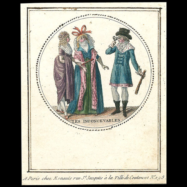 Incroyables et Merveilleuses, suite de 4 gravures (circa 1797)