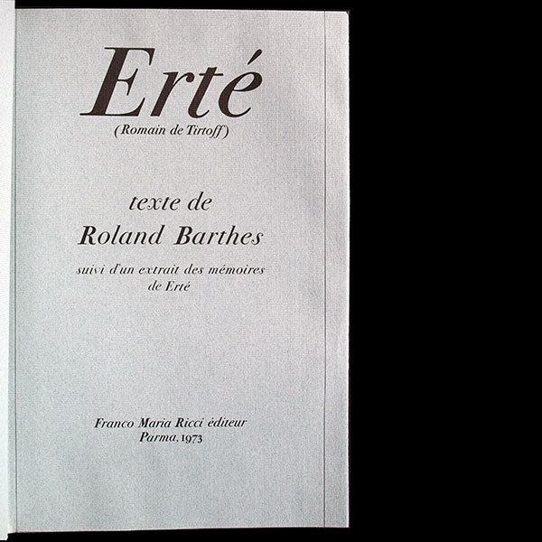 Erté par Roland Barthes, édition française FMR (1973)