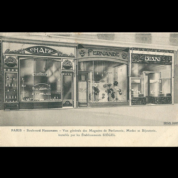 Siégel - Vue générale des Magasins de Parfumerie, Modes et Bijouterie installés par les Etablissements Siegel (1924)