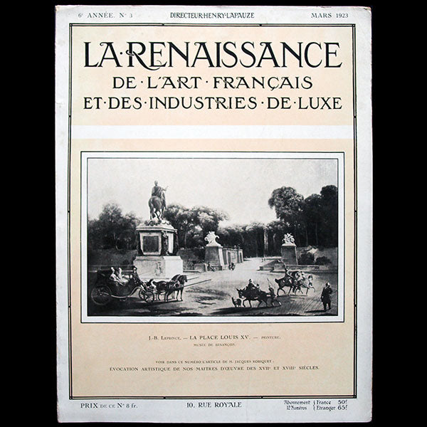 La Renaissance de l'Art Français et des Industries du Luxe - le Chevalier d'Orsay (mars 1923)