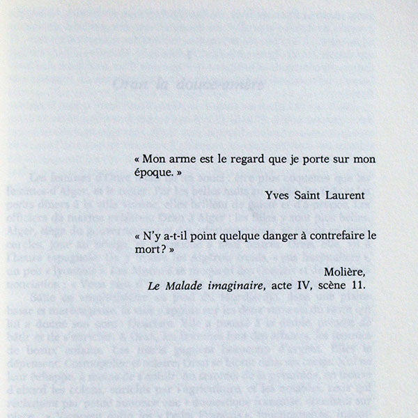 Yves Saint-Laurent, envoi à Hélène Rochas (1993)