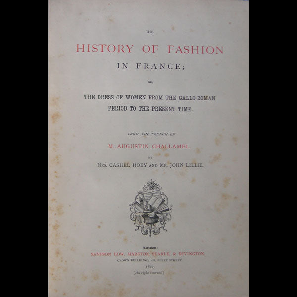 Challamel - The History of Fashion in France (1882)