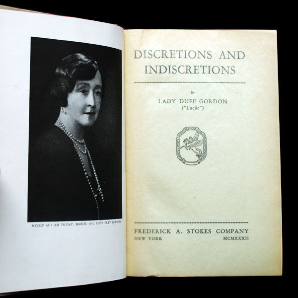 Discretions and Indiscretions, by Lady Duff Gordon (Lucile), 1932