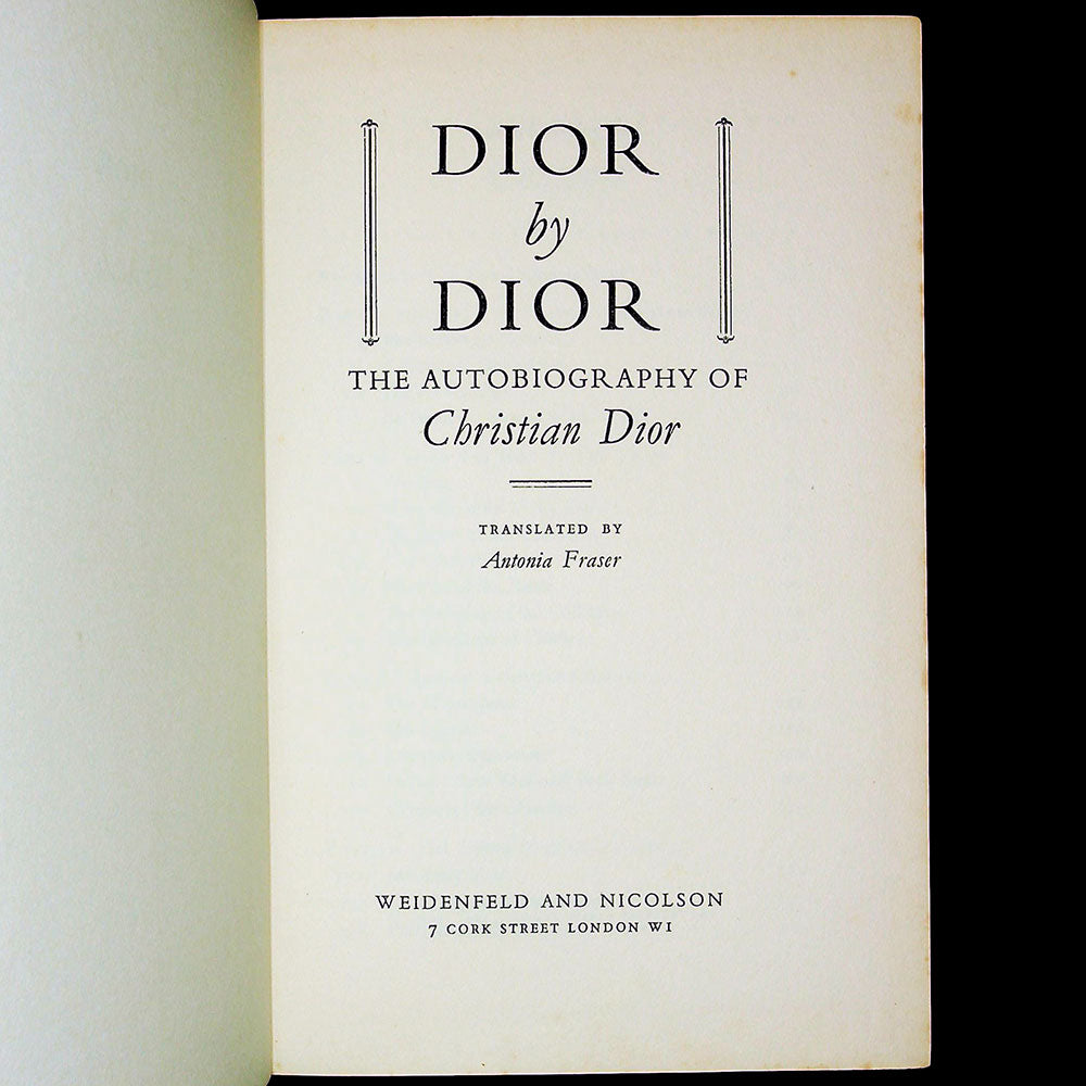 Christian Dior's memoirs - Dior by Dior (1957)